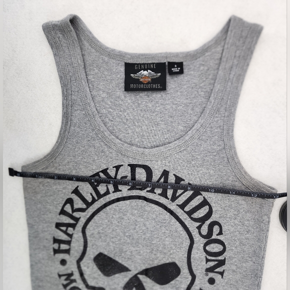 Harley Davidson Gray Tank Top Women's Size Small Sparkly Willie G Logo - Picture 5 of 7